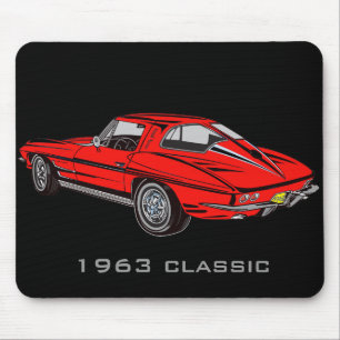 Klassisches rotes Corvette-Design-Mauspad von 1963 Mousepad