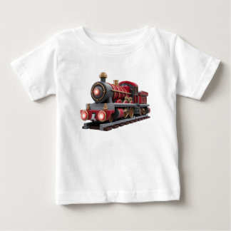 Klassisches rotes Dampflok-T-Shirt für Abenteuer-K Baby T-shirt