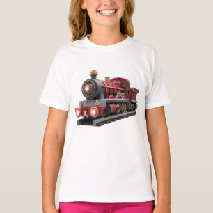 Klassisches rotes Dampflok-T-Shirt für Abenteuer-K T-Shirt