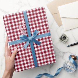 Klassisches rotes Gingham-Karomuster Geschenkpapier