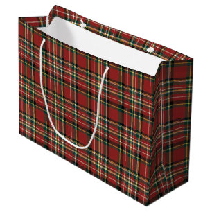 Klassisches rotes Karo-Tartan-gemütliches Weihnach Große Geschenktüte