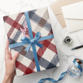 Klassisches rotes Marine-Erbe-Tartan-Karomuster Geschenkpapier