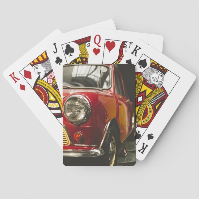 Klassisches rotes Miniauto Spielkarten (Rückseite)