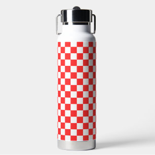 Klassisches rotes Schachbrett Trinkflasche
