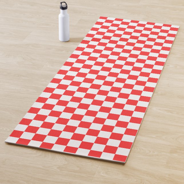 Klassisches rotes Schachbrett Yogamatte (Beispiel)