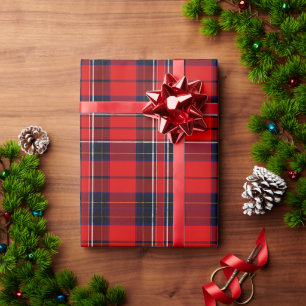 Klassisches rotes schottisches Tartan-Nahtlosmuste Geschenkpapier