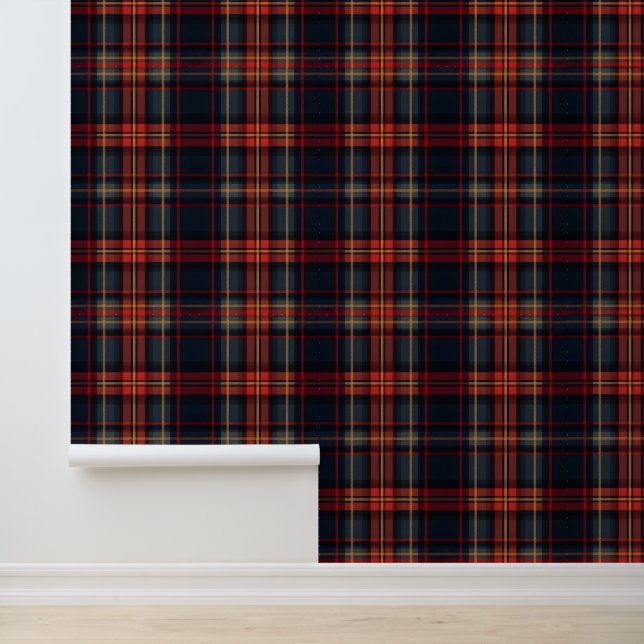 Klassisches rotes Tartan-Muster Tapete (Anwendung)