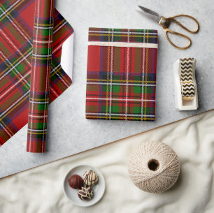 Klassisches rotes Tartan-Schottenmuster-Geschenkpa Geschenkpapier