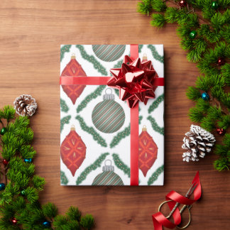 Klassisches rotes Weihnachtsbaumschmuck-Wrap-Papie Geschenkpapier