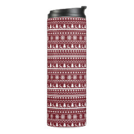 Klassisches rotes Weihnachtsfest-Christmas-Pullove Thermosbecher