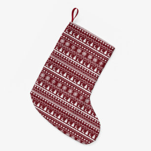 Klassisches rotes Weihnachtsfest-Christpullover-Mu Kleiner Weihnachtsstrumpf