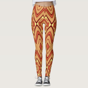 Klassisches rotes Zickzack-Muster "Ratti_Creative_ Leggings
