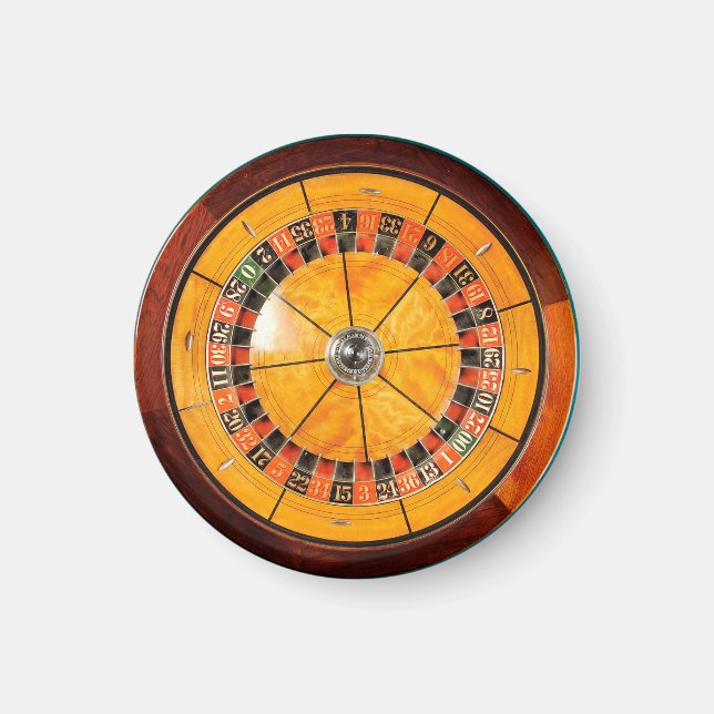 Klassisches Roulette Rad aus Holz Magnet (Vorne)