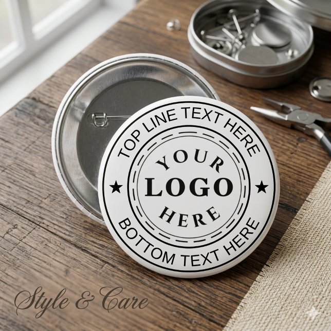 Klassisches rundes Logo-Text-Personalisiertes-Tast Button (Classic Round Logo Text Personalized Button Design)