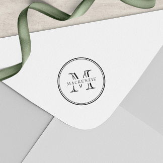 Klassisches rundumrandetes Monogramm Permastempel