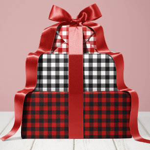 Klassisches rustikales Buffalo-Karomuster Geschenkpapier Set