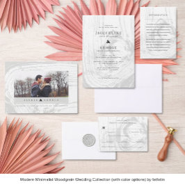 Klassisches rustikales Winterhochzeitschik-Foto Save The Date