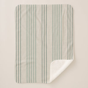 Klassisches Salbeigrün gestreift Sherpadecke