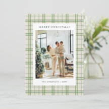 Klassisches Salbeigrün Karo 5 Foto Weihnachten