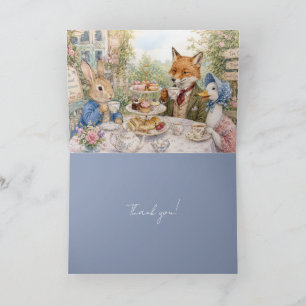 Klassisches Sammelalbum-Teetreff Hasen Fuchs Ente Dankeskarte