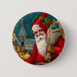 Klassisches Sankt- und Rotwild-Weihnachten Button