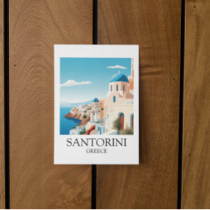 Klassisches Santorini-Reisewerk - Vintag griechisc Postkarte