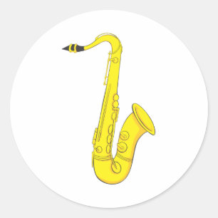 Klassisches Saxophon Runder Aufkleber