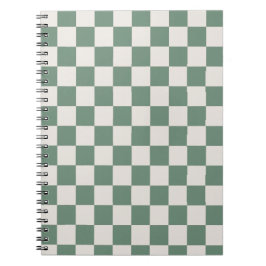 Klassisches Schachbrett aus grün und cremefarben Notizblock