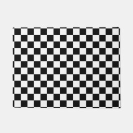 Klassisches Schachbrett-Schwarz-weißes Muster Fußmatte