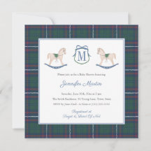 Klassisches Schaukelpferd-Tartan-Winter-Baby-Showe