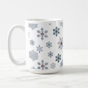 Klassisches Schneeflocken-Silhouetten-Muster Weihn Kaffeetasse