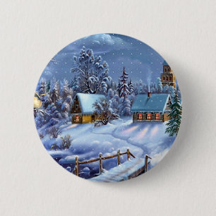 Klassisches, schönes Weihnachtsbild Button