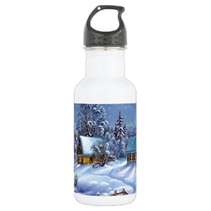 Klassisches, schönes Weihnachtsbild Edelstahlflasche