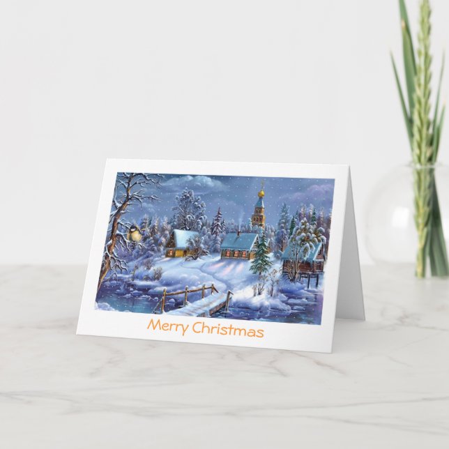 Klassisches, schönes Weihnachtsbild Feiertagskarte (Vorderseite)