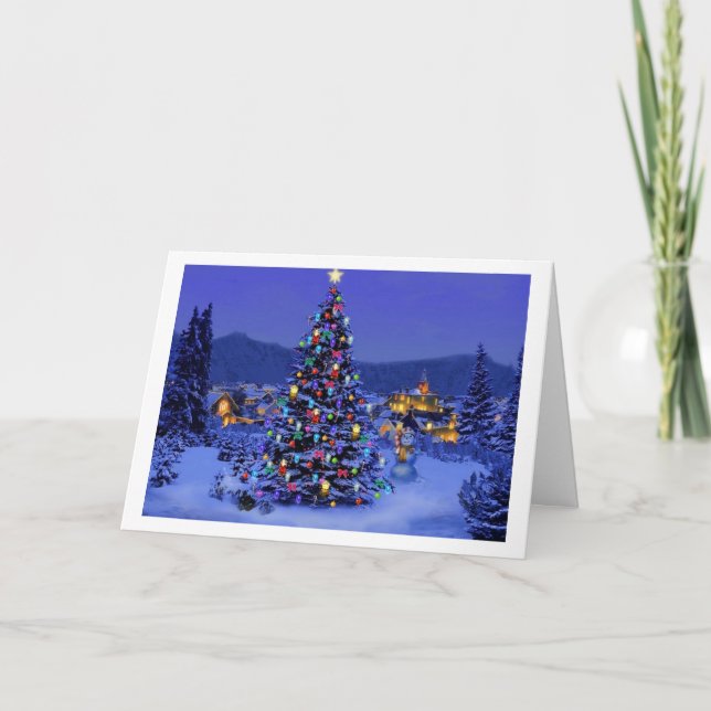 Klassisches, schönes Weihnachtsbild Feiertagskarte (Vorderseite)