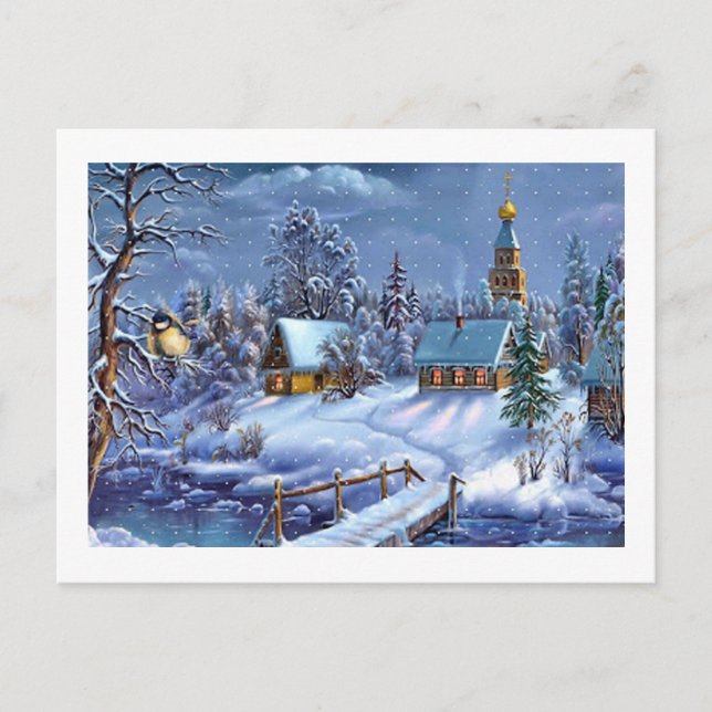 Klassisches, schönes Weihnachtsbild Feiertagspostkarte (Vorderseite)