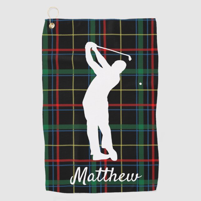 Klassisches schottisches Muster für ihn  Golfhandtuch (Vorderseite)