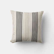 Klassisches Schwarz-Beige-Ticking-Streifenmuster