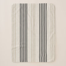 Klassisches Schwarz-Beige-Ticking-Streifenmuster