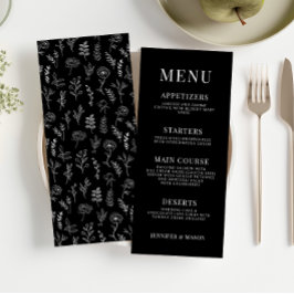 Klassisches Schwarz-Blumen-Minimalistisches Hochze