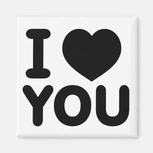 Klassisches Schwarz "I Love You" Herz Magnet