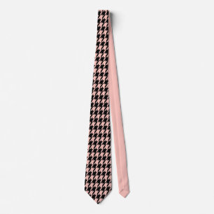 Klassisches Schwarz-Rosa-Hahnentrittmuster Krawatte