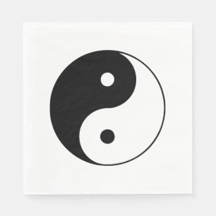 Klassisches Schwarz und Weiß Yin und Yang Serviette