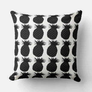 Klassisches Schwarz-Weiß-Ananas-Muster Kissen
