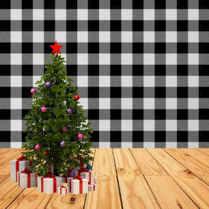 Klassisches Schwarz-Weiß Buffalo Kariert Tapete