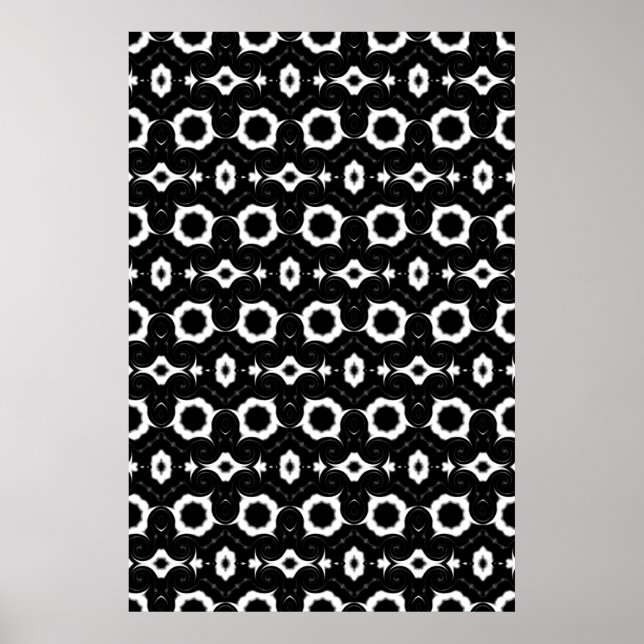 Klassisches Schwarz-Weiß-Design Poster (Vorne)