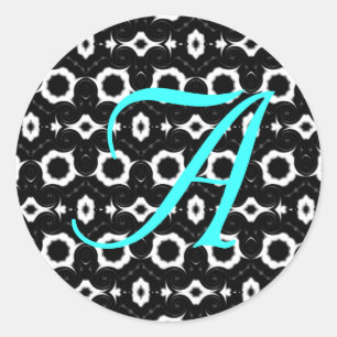 Klassisches Schwarz-Weiß-Design Runder Aufkleber