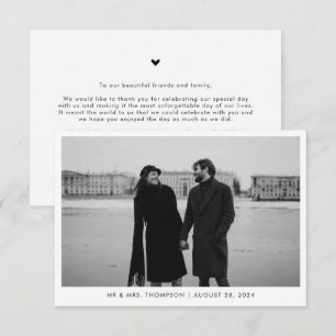 Klassisches Schwarz-Weiß-Foto Dankeskarte