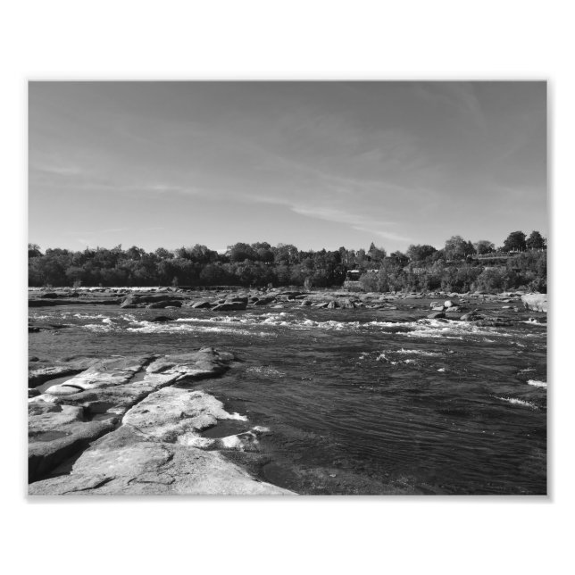 Klassisches Schwarz-Weiß-Foto des James River Fotodruck (Vorne)