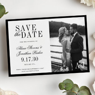 Klassisches Schwarz-Weiß-Foto zur Hochzeit  Save The Date